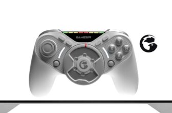 This sport controller has a pressure suggestions steering wheel lodged within the center